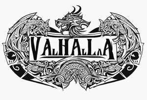 Viking sword Valhalla dragon tattoo idea