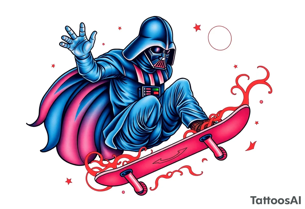 MEMORY TATTOO
blue and red Darth Vader skateboarding outdoor
"Darth Carter"
12/29/88-01/06/24 tattoo idea
