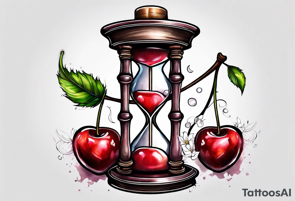 Cherry hourglass tattoo idea
