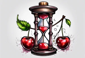 Cherry hourglass tattoo idea