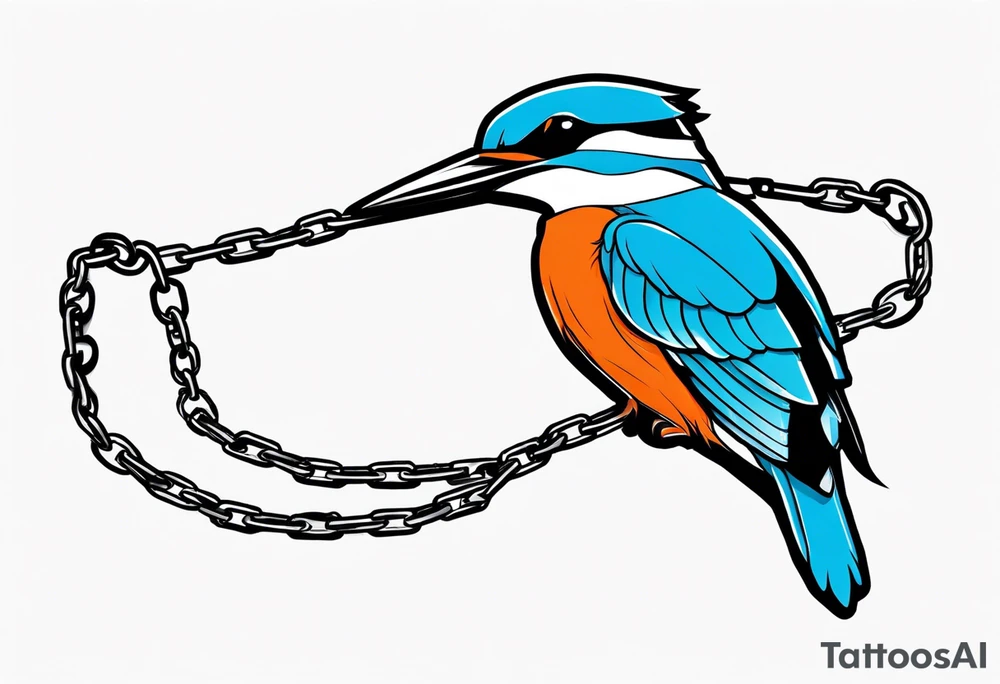 Kingfisher wrapped in chains tattoo idea