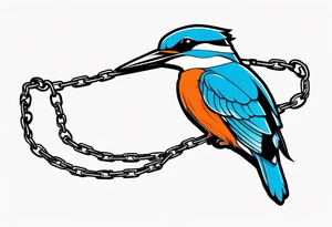Kingfisher wrapped in chains tattoo idea