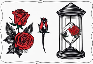 Leuchtturm und Rose schwarz tattoo idea