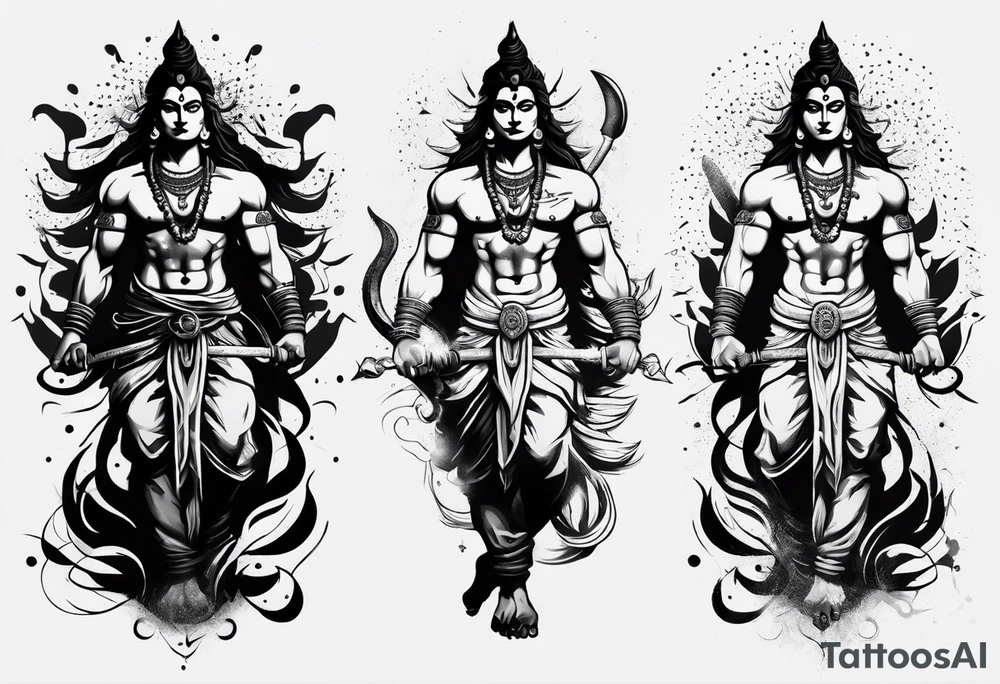 shiva in warrior pose tattoo idea