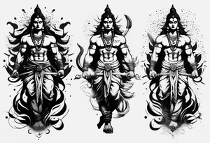 shiva in warrior pose tattoo idea