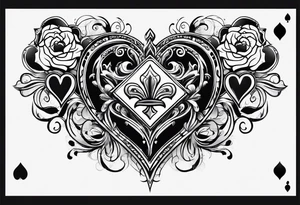 royal flush of hearts tattoo idea