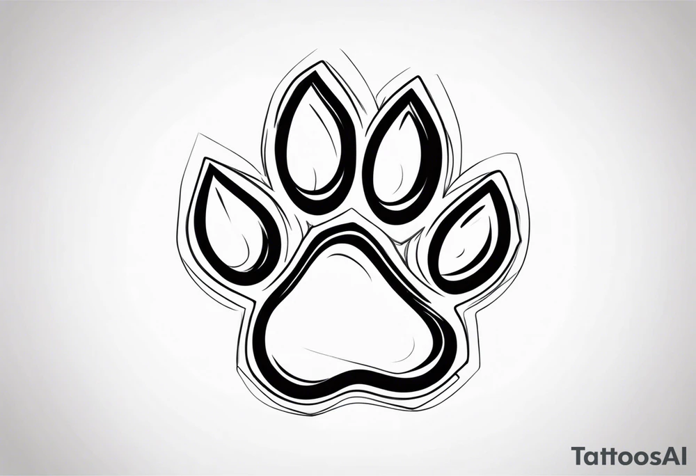 Paw Print with a name Ben tattoo idea