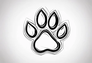 Paw Print with a name Ben tattoo idea