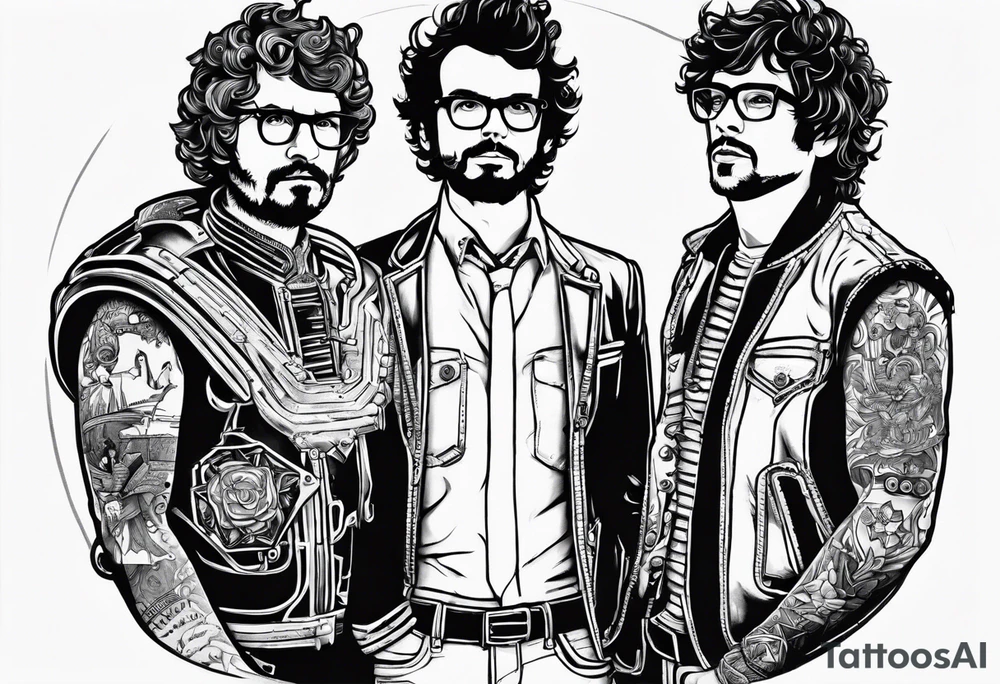 Flight Of The Conchords band dressed in robot costumes tattoo idea