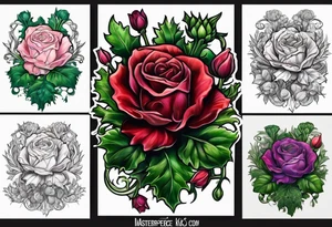 Thistle rose shamrock KND tattoo idea