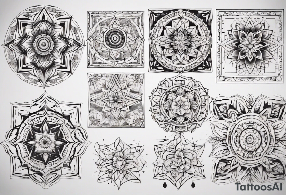 Square Mandala tattoo idea
