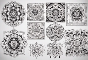 Square Mandala tattoo idea