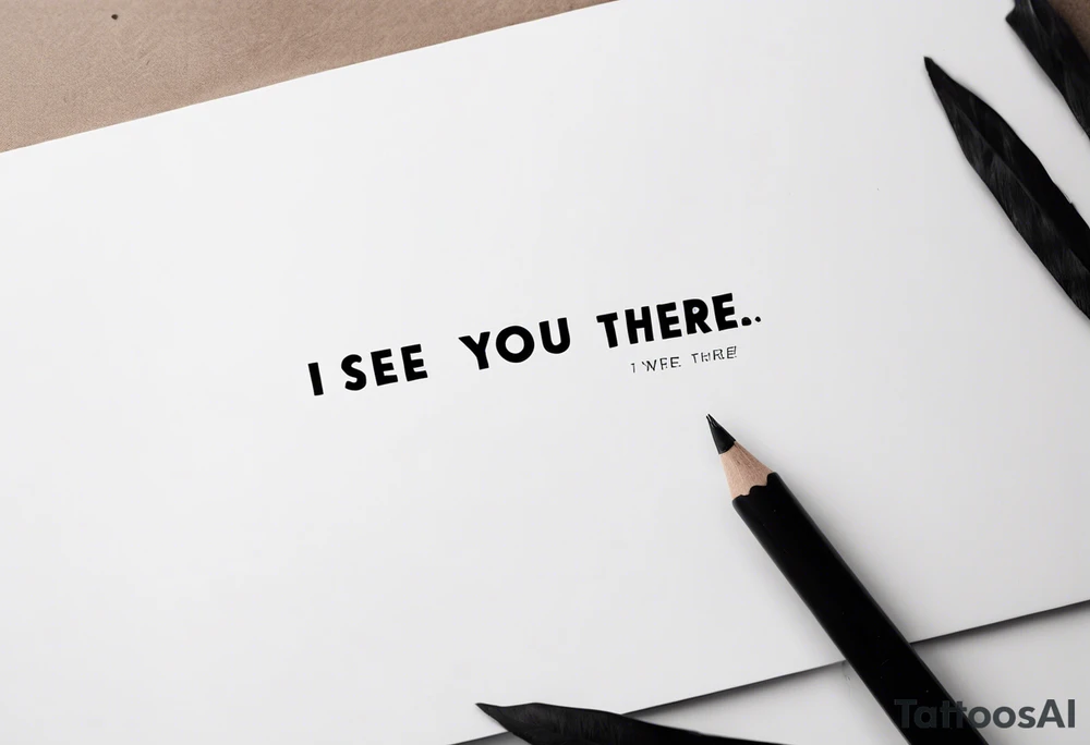 Quote “I see you there” tattoo idea