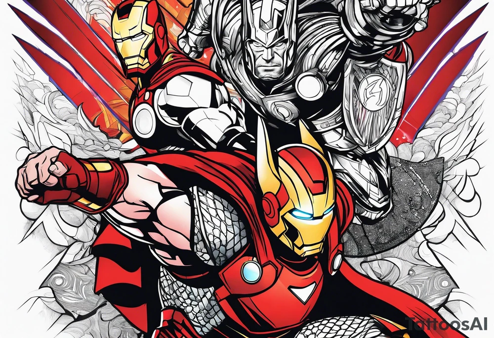 Thor versus ironman tattoo idea