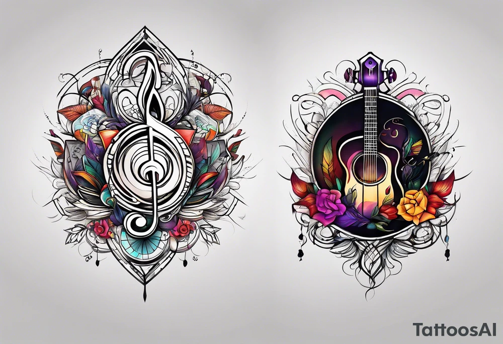 MUSIC LIFE FAMILY tattoo idea