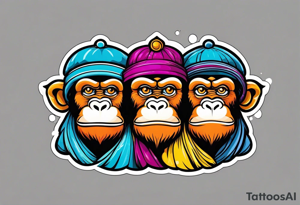 three wise monkeys symbol tattoo idea