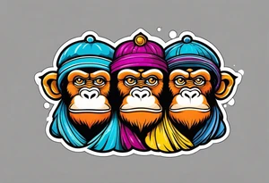 three wise monkeys symbol tattoo idea