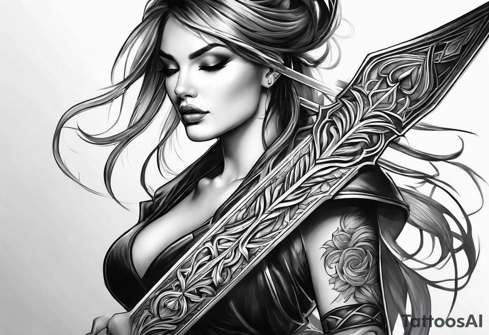 A long skinny sword tattoo idea