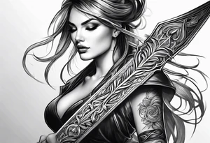 A long skinny sword tattoo idea