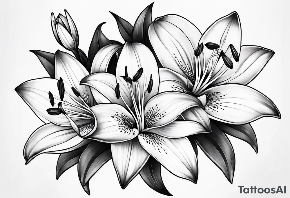 crane lillies tattoo idea