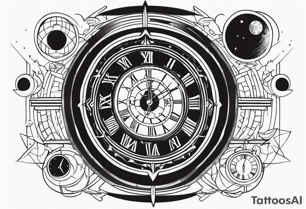 time travel space vector tattoo idea