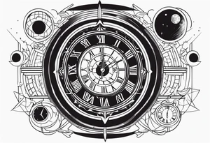time travel space vector tattoo idea