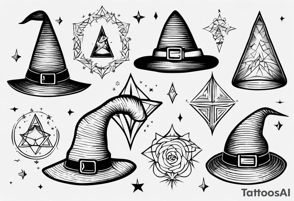 Cute witch hat tattoo idea