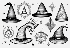 Cute witch hat tattoo idea