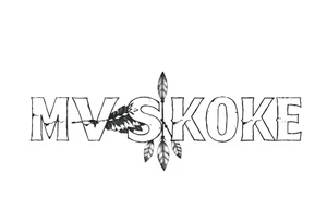 The word “MVSKOKE” shaded with Native American print tattoo idea