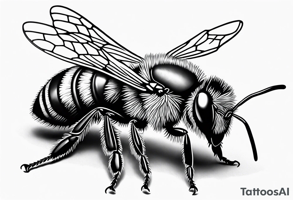 Realistic bee tattoo idea