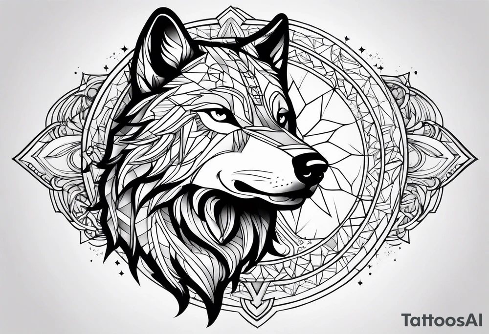 Wolf sun tattoo idea