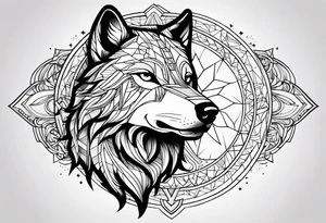 Wolf sun tattoo idea
