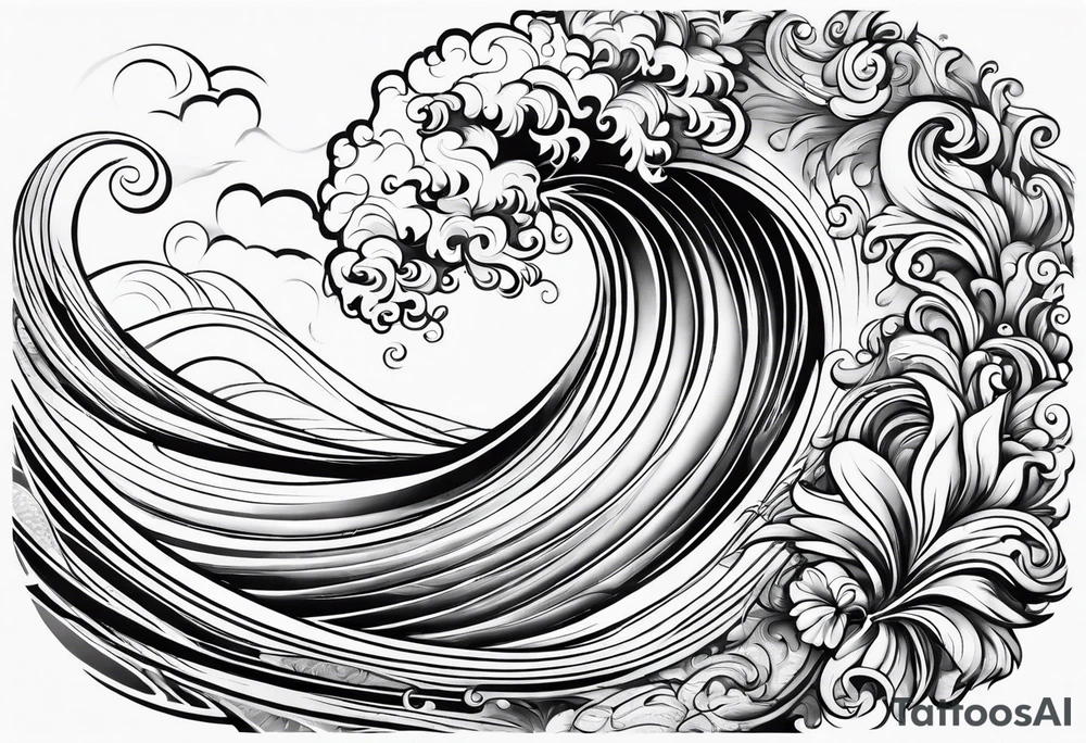 Wave, baby, angel tattoo idea