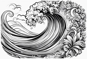 Wave, baby, angel tattoo idea