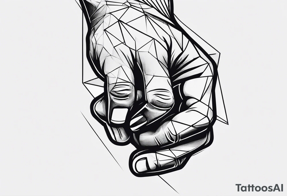 A clenched fist on the back using negative space techniques tattoo idea A clenched fist on the back using negative space techniques tattoo idea