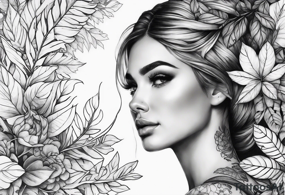 Foliage arm sleeve tattoo idea