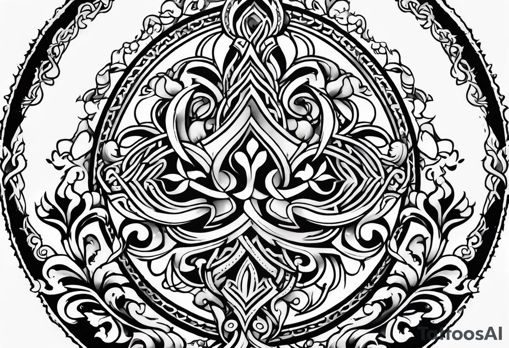 Fleur de lys celtique en flamme tattoo idea