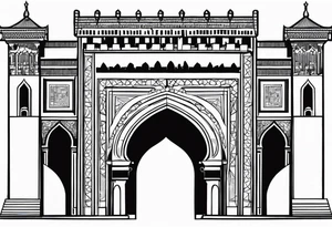 israel town gate vector tattoo idea