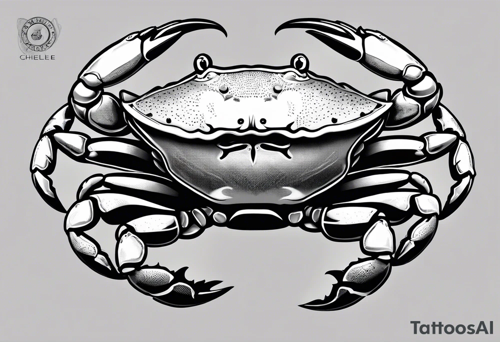 Crab con numero 69 nelle chele tattoo idea