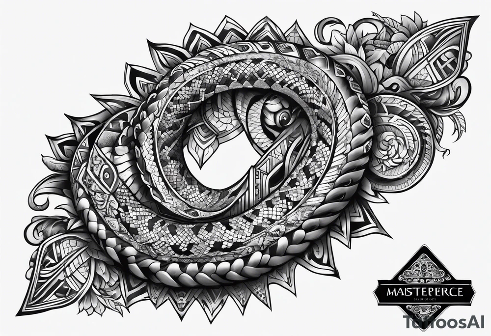 aztec snake sleeve tattoo idea