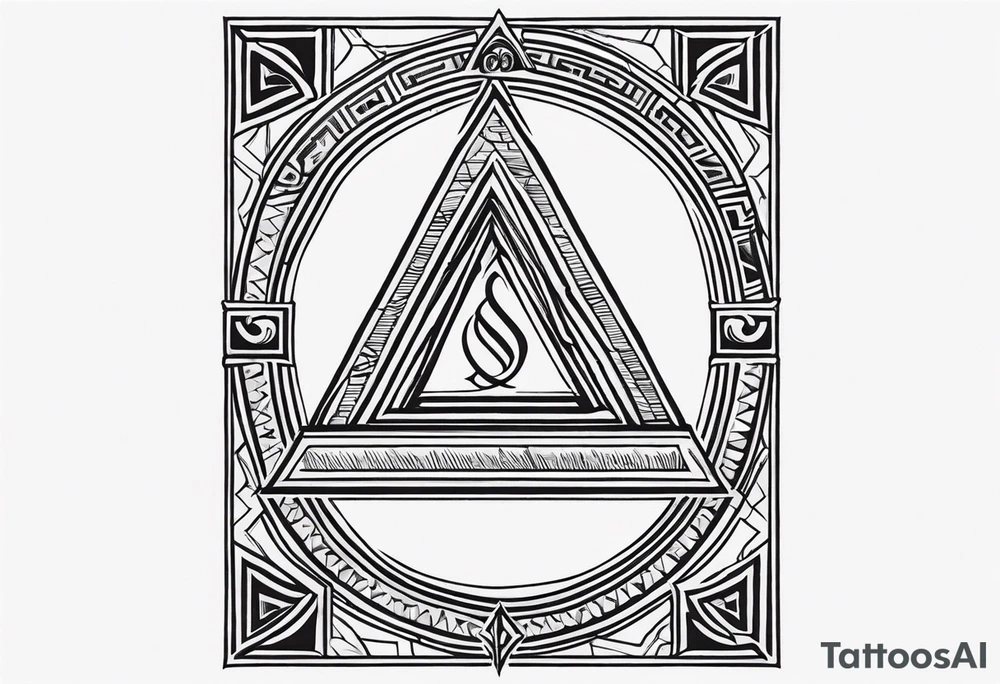 free masonry symbol , rectangle tattoo idea