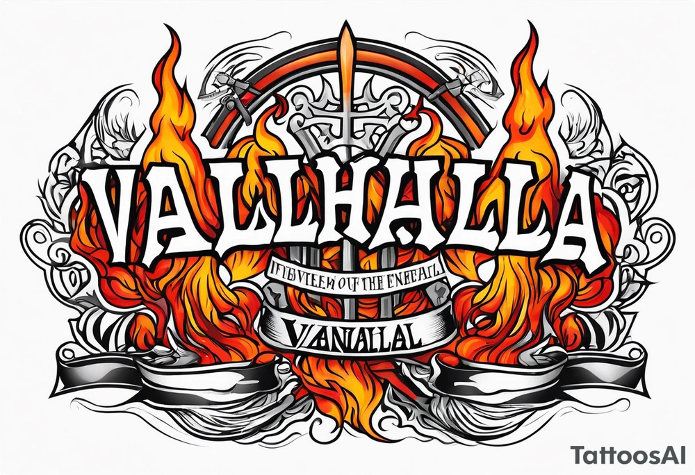valhalla funeral on fire tattoo idea