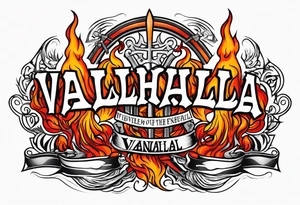 valhalla funeral on fire tattoo idea
