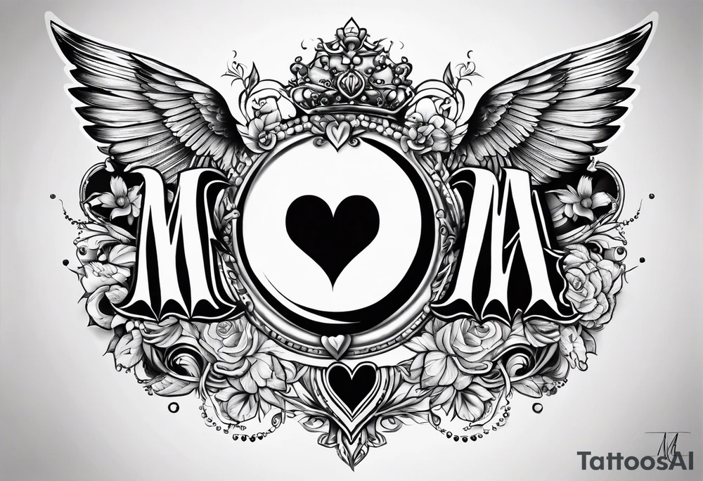 The word Mia in a heart tattoo idea