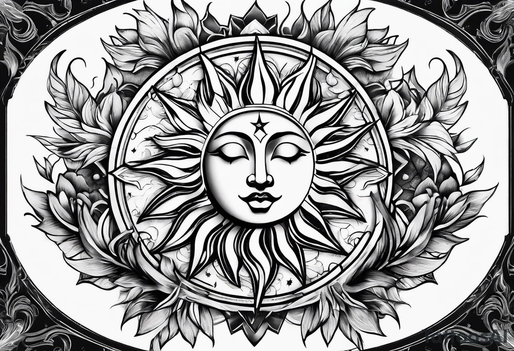 sun and moon tattoo idea