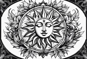 sun and moon tattoo idea