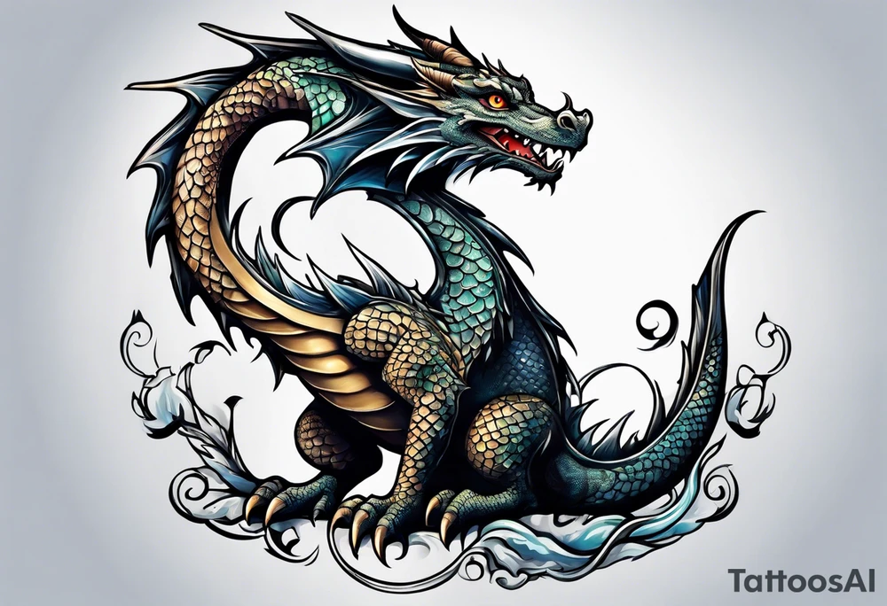 baby dragon tattoo idea