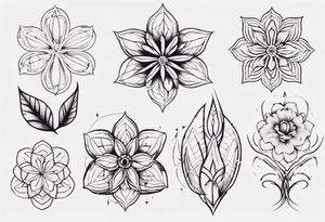 Minimalist Ornemental flower geometric tattoo idea