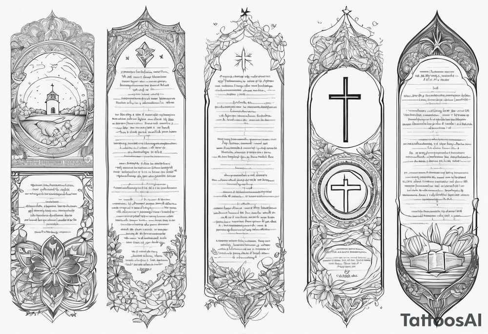 Sleeve with bible verses religious tattoo idea