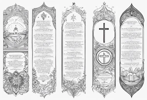 Sleeve with bible verses religious tattoo idea